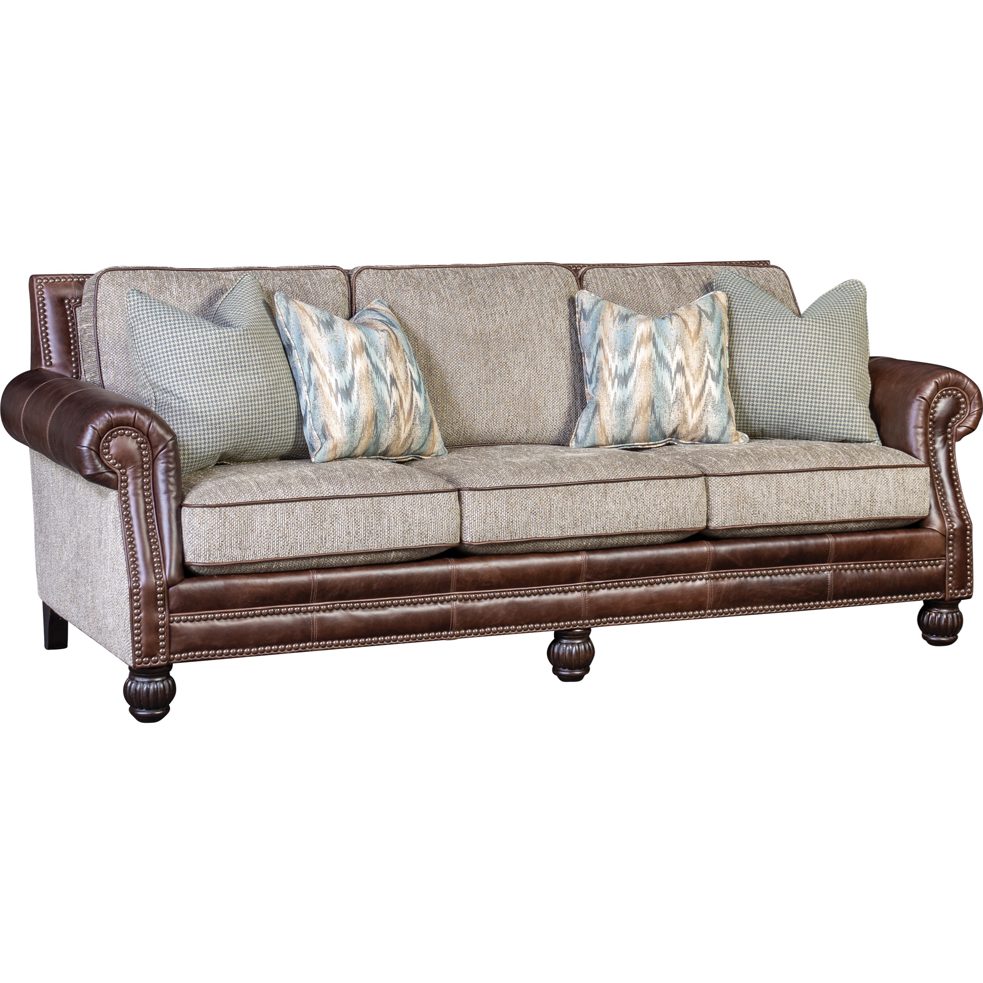 Mayo 4300 Mayo Traditional Sofa with Rolled Arms and Carved Wood Feet